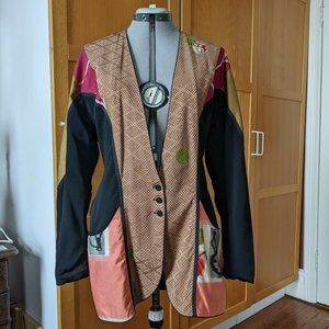 Vintage Yvonne O'Gara Vintage Silk Multi-colored Jacket Size M